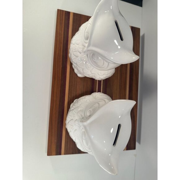 Set of 2 Ceramic Owl Coin Banks - Picture 2 of 7